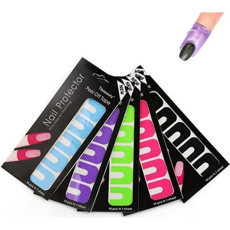 Peel off tape til neglelak - 10 stk (14x9cm)