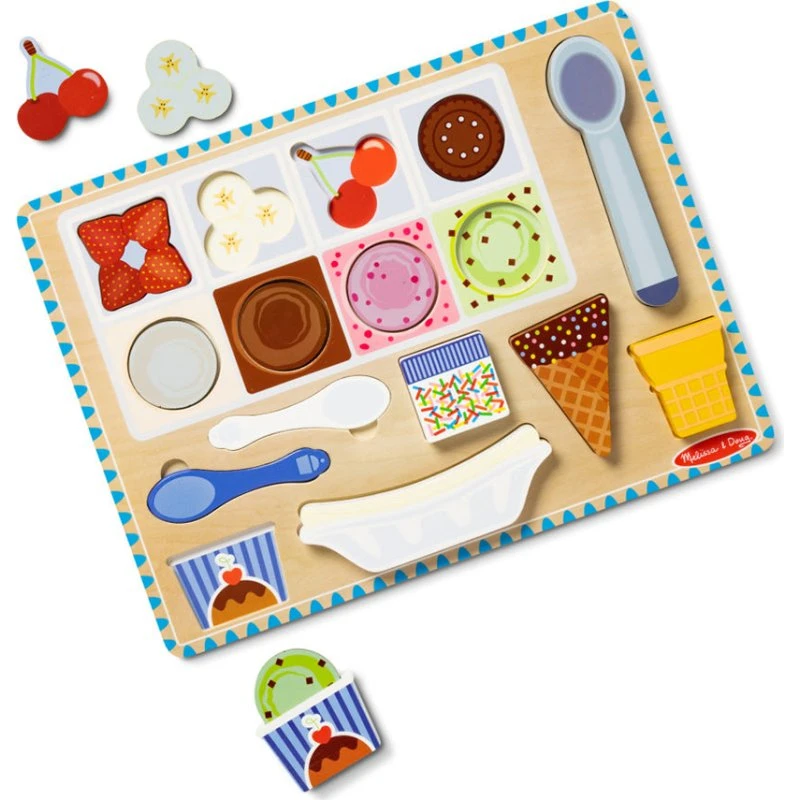 Melissa & Doug 2-i-1 magnetisk legesæt - Iscafé, 16 dele