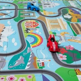 Melissa & Doug Puslespil 48 brikker – Jorden rundt med 2 biler