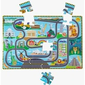 Melissa & Doug Racerbane gulvpuslespil, 48 brikker (90 x 60 cm)