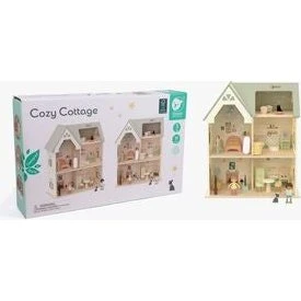 Classic World Trædukkehus - 3 etager med møbler & 2 figurer