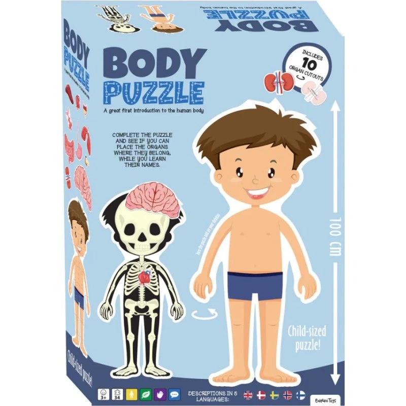 Gulvpuslespil i pap – Dreng, 26 brikker (100 x 51,5 cm)