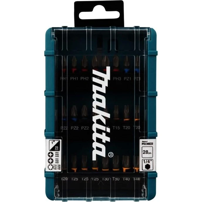 Makita Impact Premier Bitssæt - 28 stk., 1/4" torsionsbits