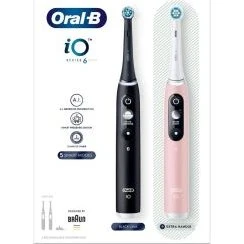 Oral-B iO Series 6 Duo el-tandbørste – sort/lyserød