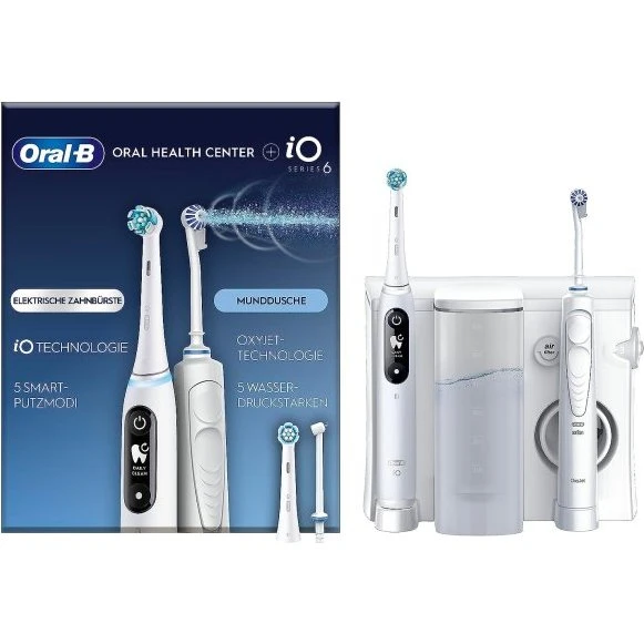 Oral-B iO6 tandbørste + OxyJet mundskyller, hvid