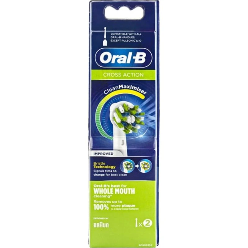 Oral-B CrossAction børstehoveder hvid 5 stk.
