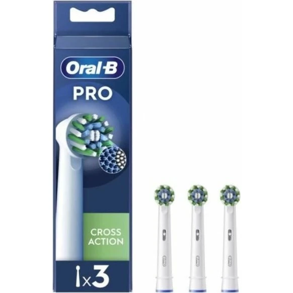 Oral-B Pro Cross Action tandbørstehoveder 3 stk. (hvid)