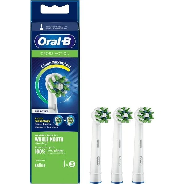 Oral-B Cross Action tandbørstehoveder 3 stk