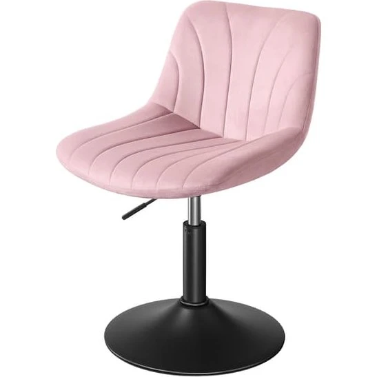 Pink Sherpa Sminkestol med Ryglæn og 360° Drejefunktion