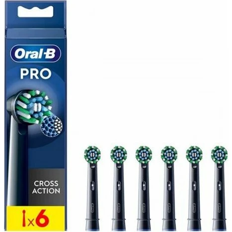 Oral-B Cross Action PRO tandbørstehoveder, sort 6 stk