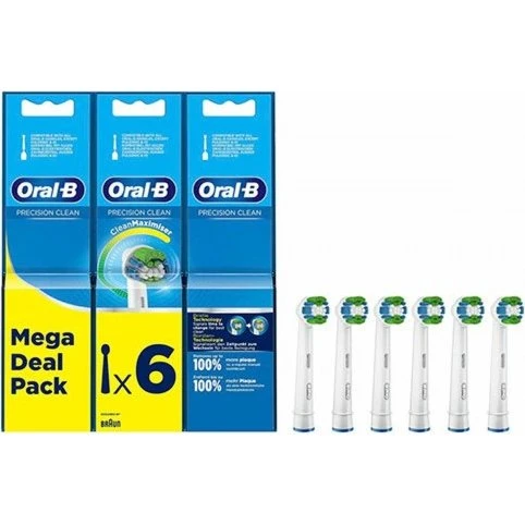 Oral-B Precision Clean 2+2+2 Pack (6 stk) Hvid