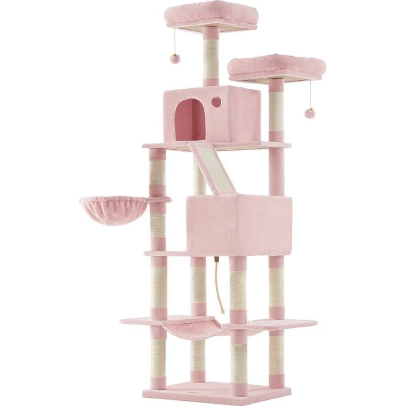 Kattetræ i pastel pink, 60x50x206 cm