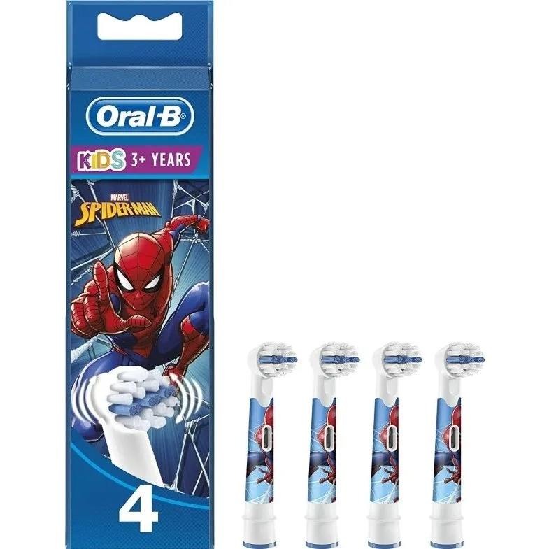 Oral-B Pro Kids 3+ Spiderman børstehoveder, 4 stk.