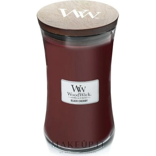 Woodwick Black Cherry Duftlys i Vase - 85 g