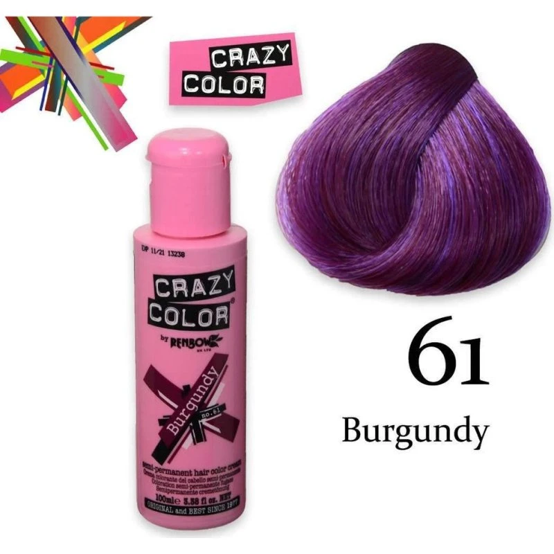 Crazy Color Semi-permanent Bordeaux nr. 61, 100 ml