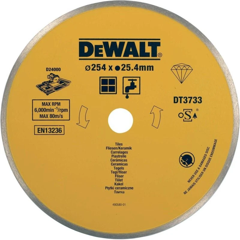 DeWALT DT3733-XJ Diamantklinge 254 x 25,4 mm til fliser og keramik