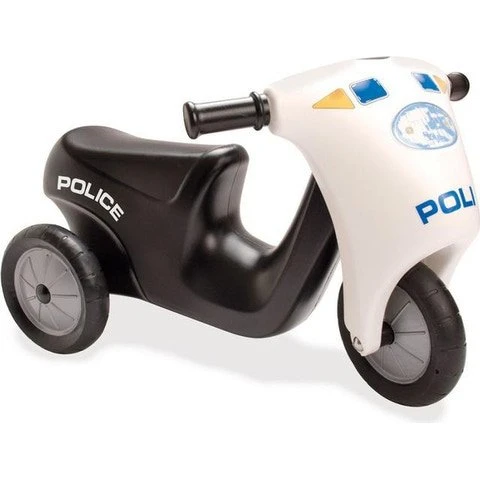 Dantoy Classic Politi Scooter 60 cm – Sort/Hvid, gummihjul