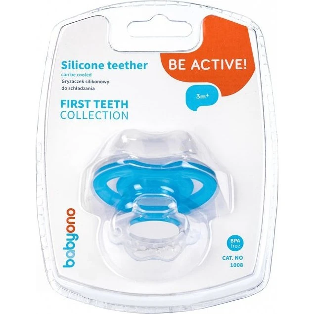 BabyOno Silikone Bidering 3+måneder – Blå