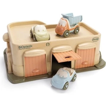 Dantoy BIO garage med 3 biler L:35 cm