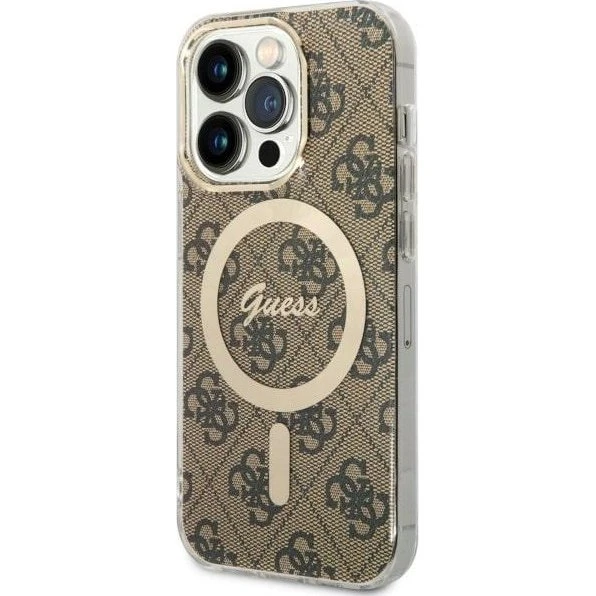 GUESS 4G MagSafe Cover til iPhone 14 Pro - Brun