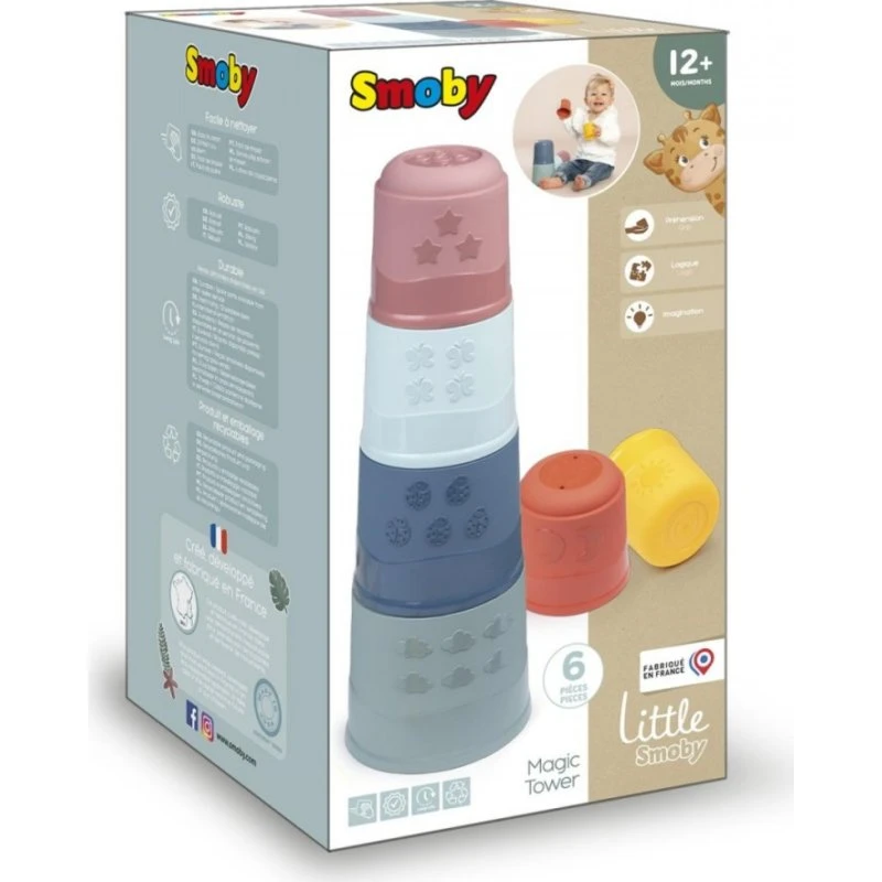 Smoby LS Magisk tårn - Stablepyramide med 6 farverige kopper