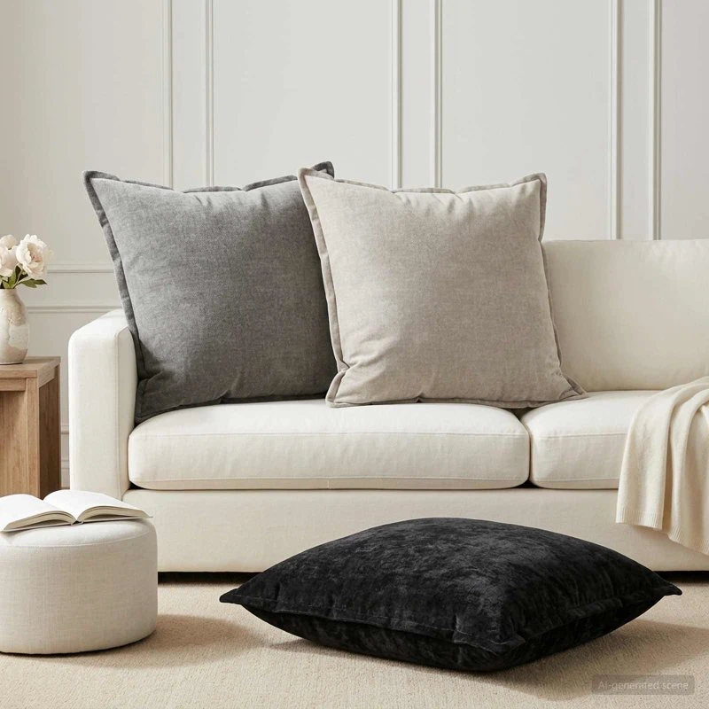 vidaXL HOUTEN Pudebetræk 2 stk. Antracit 80x80 cm Chenille