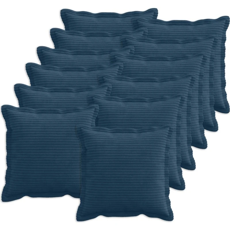 vidaXL HOUTEN Pudebetræk 12 stk. Mørkeblå 50x50 cm Cordfløjl