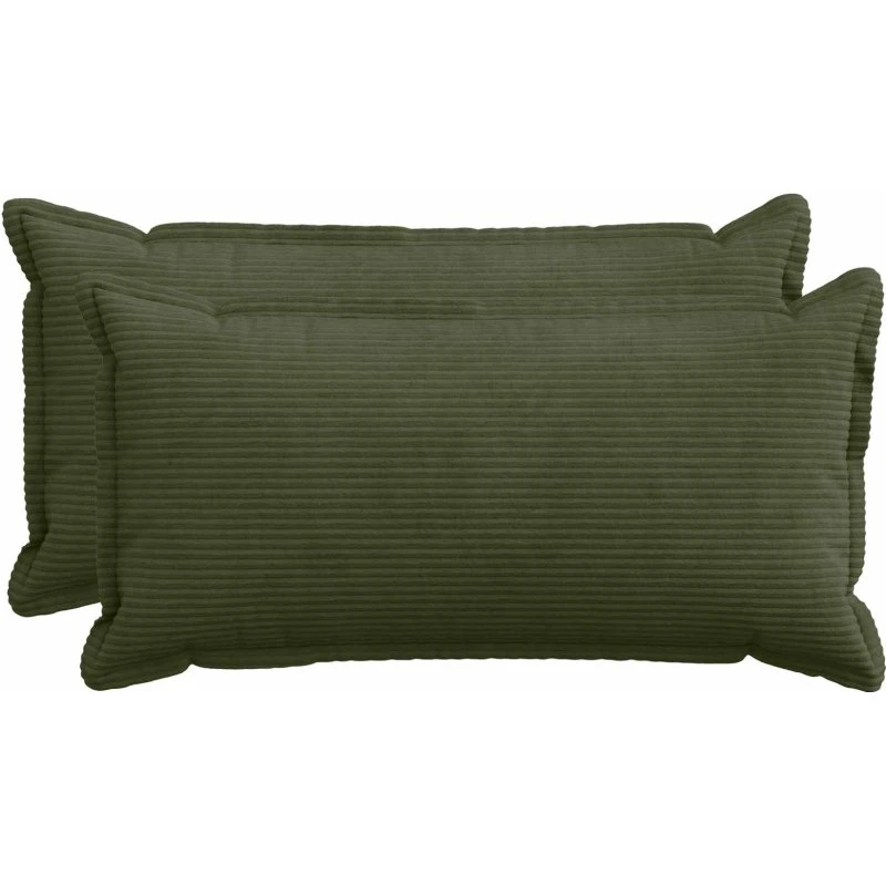 vidaXL HOUTEN Pudebetræk 2 stk. Grøn Cordfløjl 40 x 80 cm