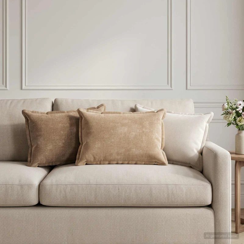 vidaXL HOUTEN Pudebetræk 6 stk. Cremefarvet 40 x 60 cm Chenille
