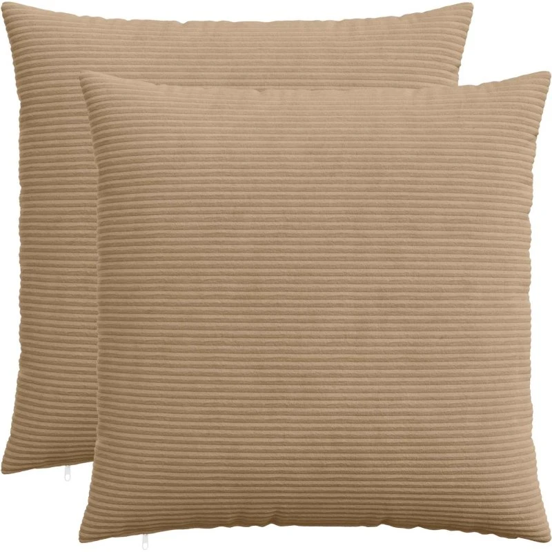 vidaXL HEERLEN Pudebetræk 2 stk. Brun Cordfløjl 65 x 65 cm
