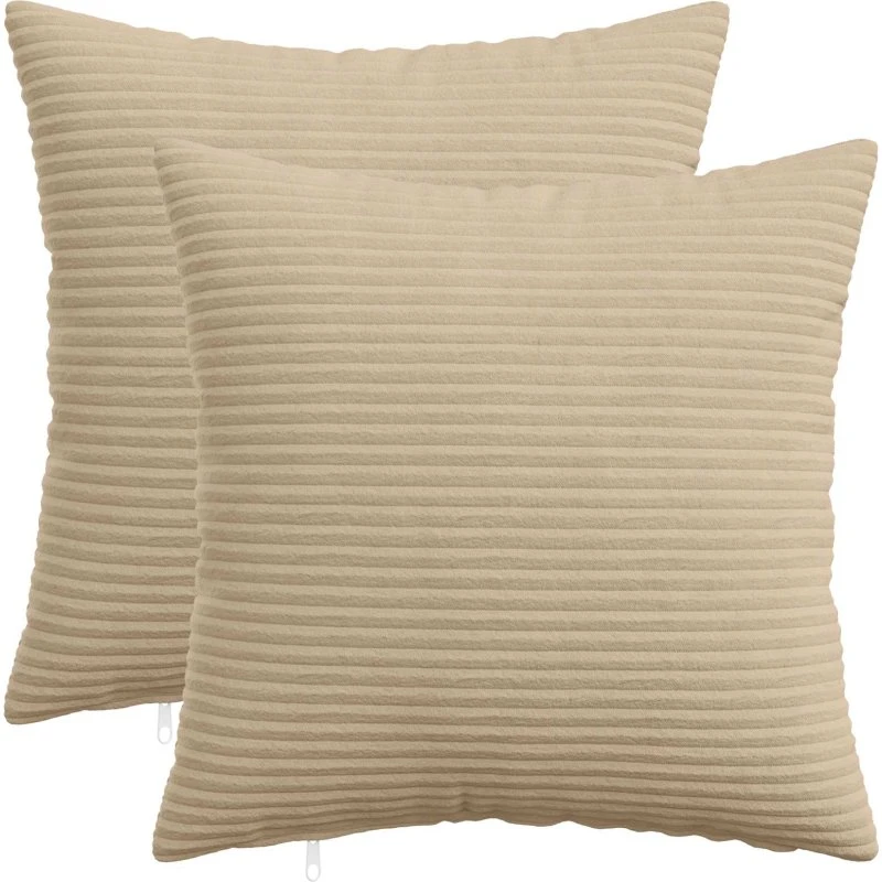 vidaXL HEERLEN Pudebetræk 2 stk. Gråbrun 45x45 cm Cordfløjl