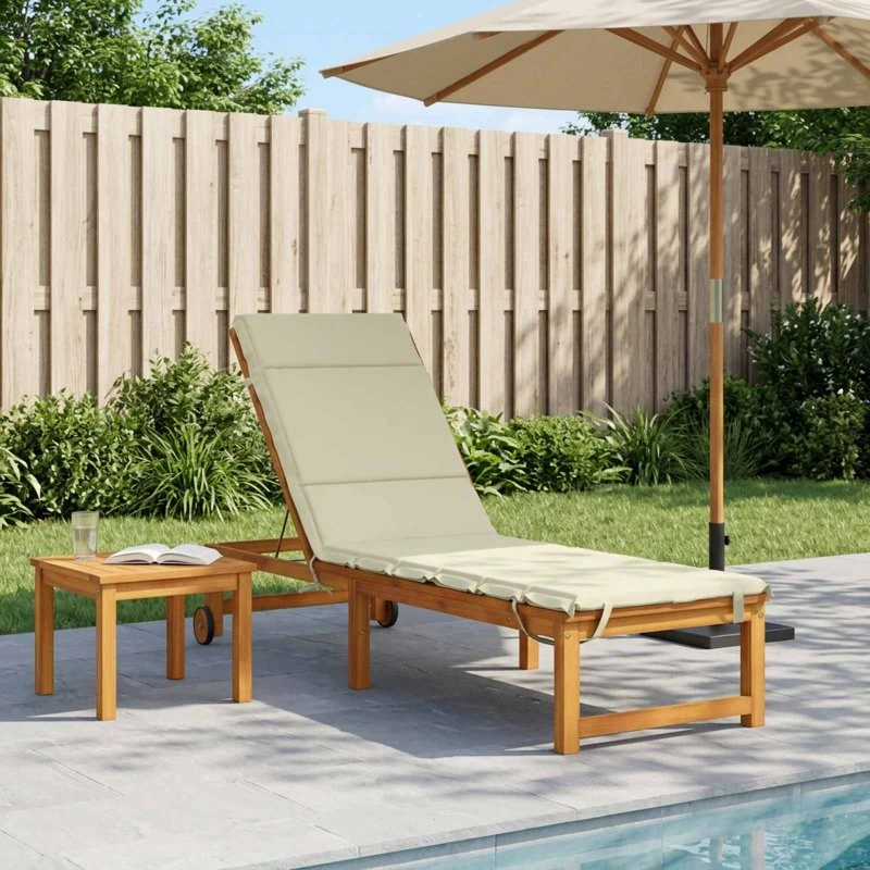 vidaXL Solsengpude GEMERT Cremefarvet 200 x 60 x 3 cm
