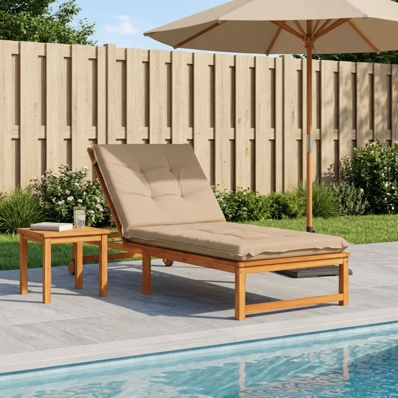 vidaXL Solsengspude GEMERT Sandfarvet 190 x 70 x 9 cm