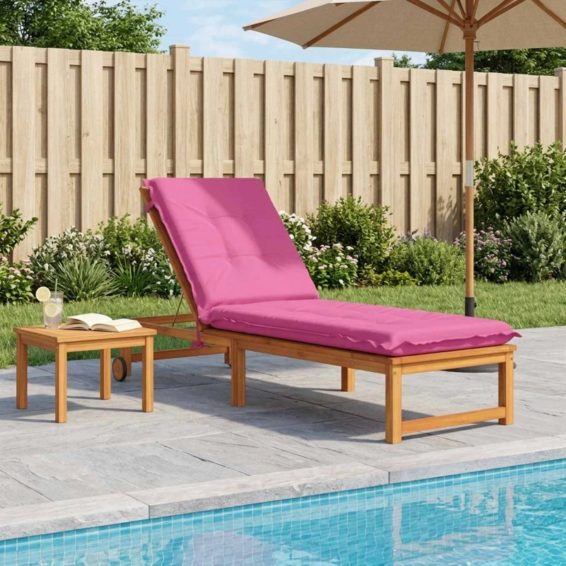 vidaXL Solsengspude GEMERT Lyserød 190 x 50 x 9 cm