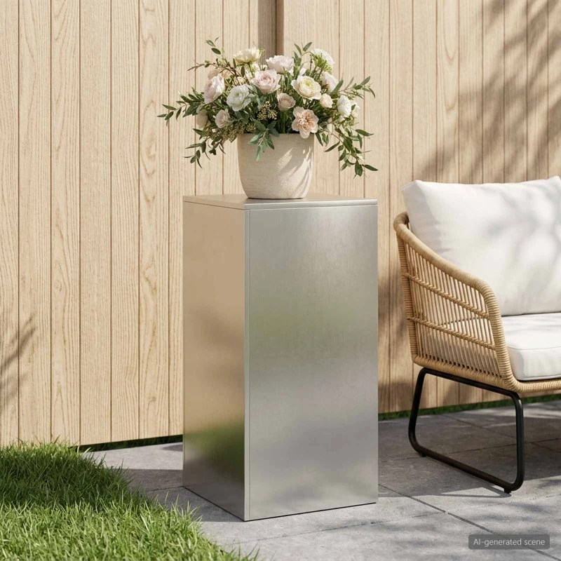 vidaXL Planteholder Sølv 40 x 40 x 80 cm Stål