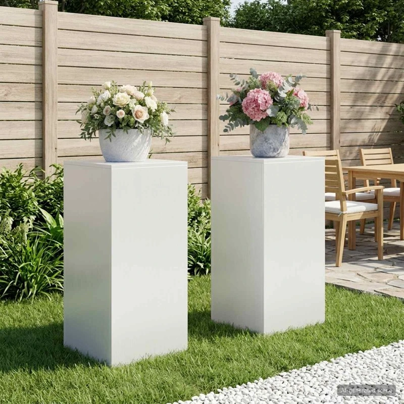 vidaXL Planteholder 2 stk. Hvid 40x40x80 cm Stål