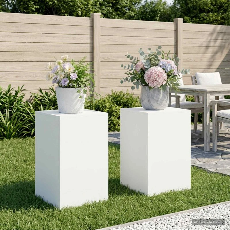 vidaXL Planteholder 2 stk. Hvid Stål 40x40x60 cm