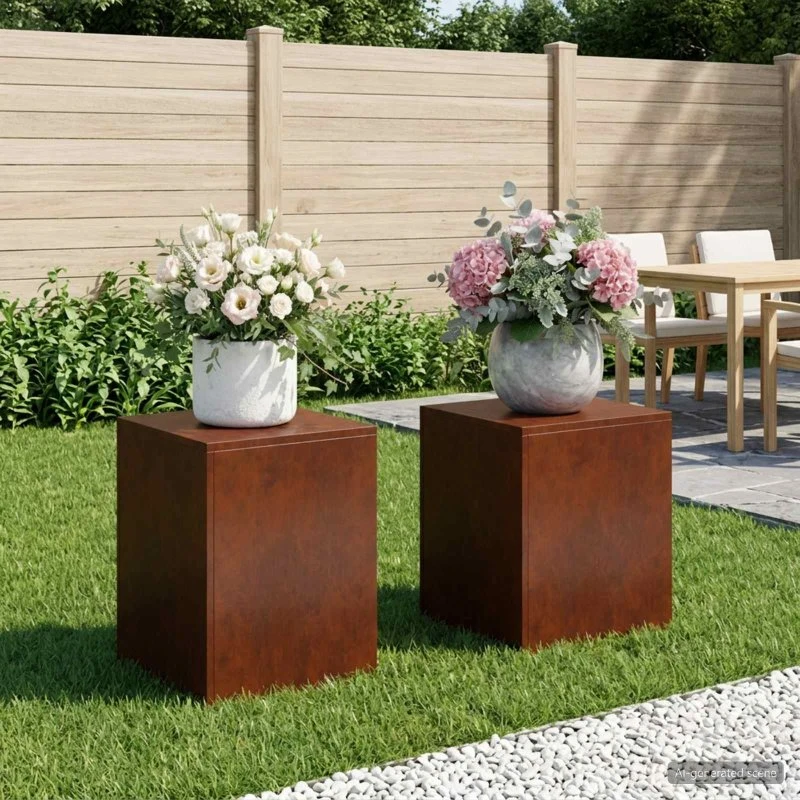 vidaXL Planteholder 2 stk. Cortenstål 40x40x40 cm Rusten