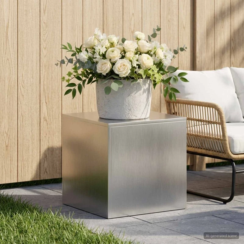 vidaXL Planteholder Sølv 40 x 40 x 40 cm Stål