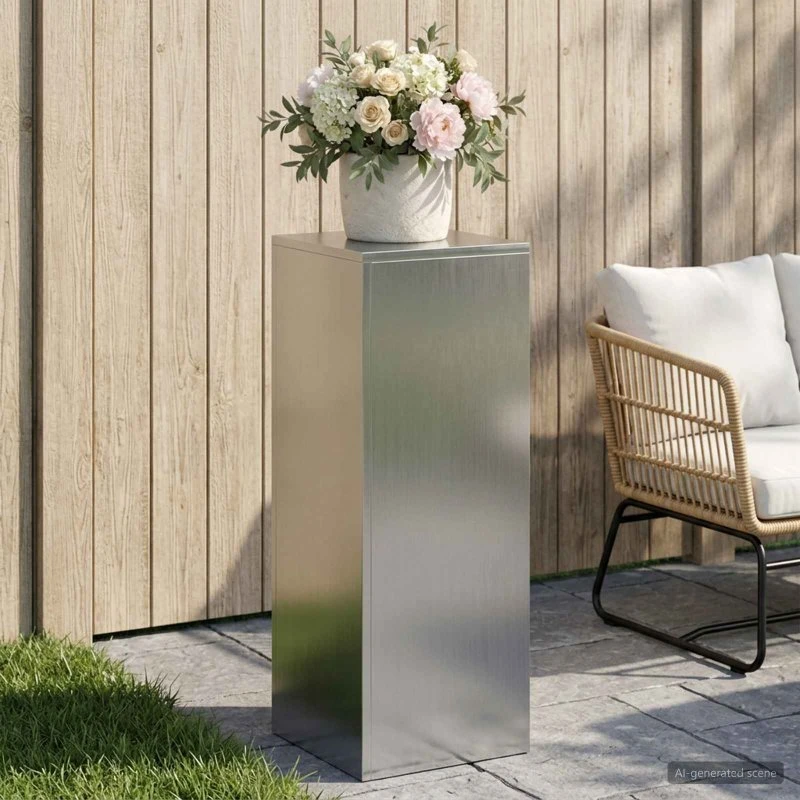 vidaXL Planteholder Sølv 30 x 30 x 80 cm Stål