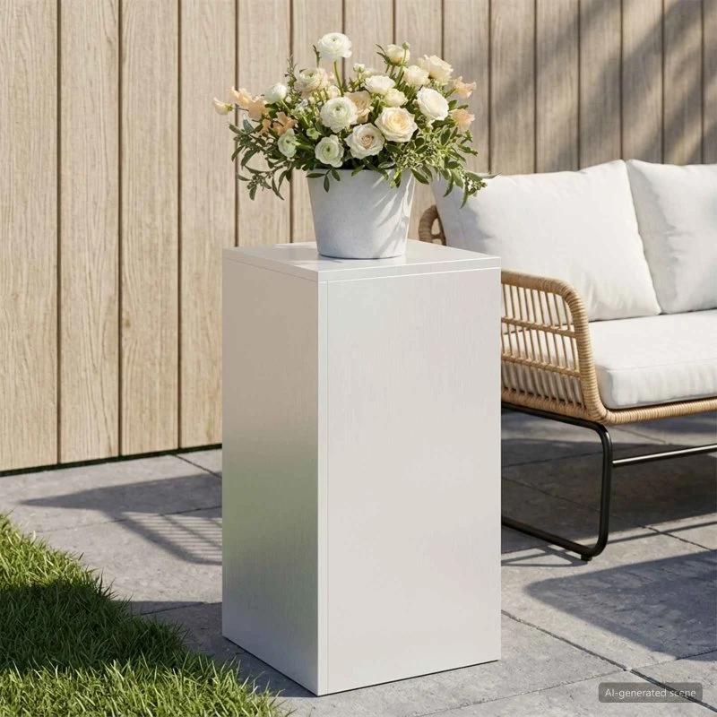 vidaXL Planteholder Hvid 30 x 30 x 60 cm Stål