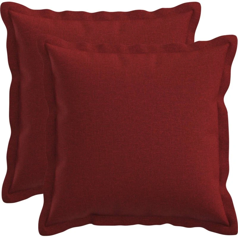 vidaXL HOUTEN Pyntepuder 2 stk. Vinrød Faux Linned 50x50 cm