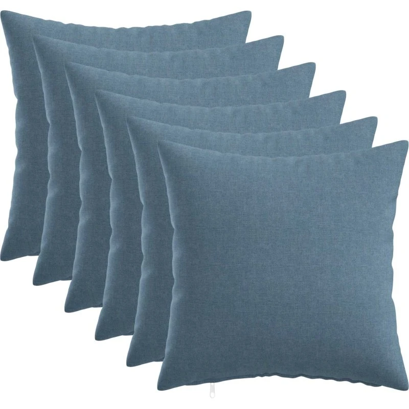 vidaXL Heerlen Pyntepuder 6 stk. - Jeansblå - 50x50 cm