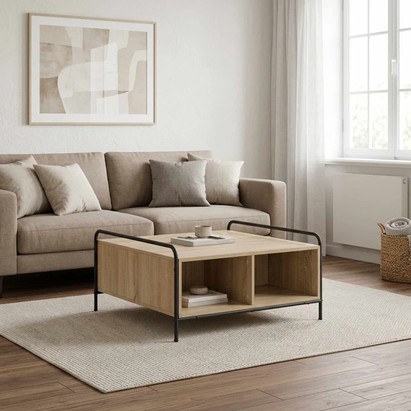 vidaXL Sofabord Sonoma-eg 50 x 49 x 41 cm med opbevaring
