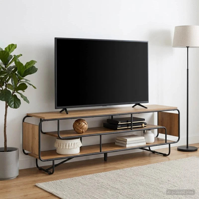 vidaXL TV-bord 180 cm i Artisan-eg med metalstel