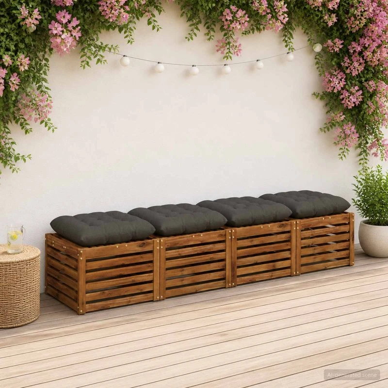 vidaXL VIANEN Sædepuder 4 stk. - Antracit 60x60x12 cm