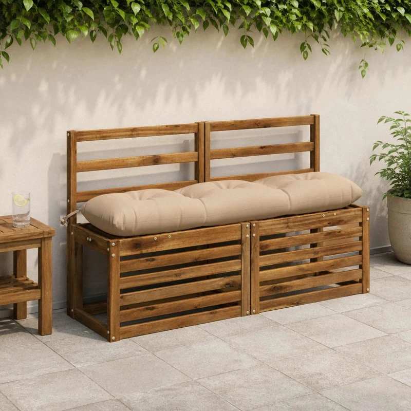 vidaXL Bænkpude VIANEN Sandfarvet 110 x 30 x 12 cm
