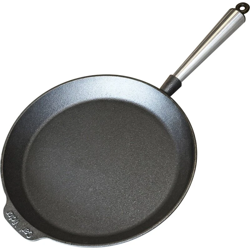 Carl Victor Stegepande i støbejern med stålhåndtag, 28 cm