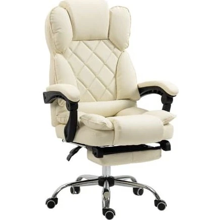 Activejet YK7416 beige ergonomisk kontorstol med fodstøtte