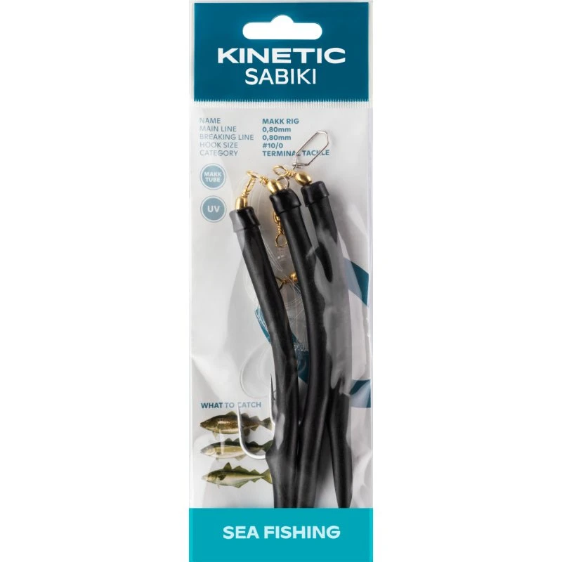 Kinetic Sabiki Makk #6/0 Torskeforfang - Black